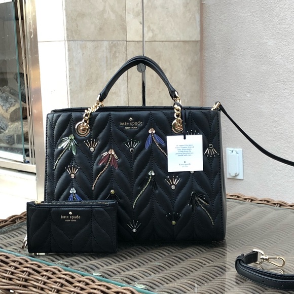 NWT kate spade quilted dragonfly handbag&wallet - Picture 2 of 8